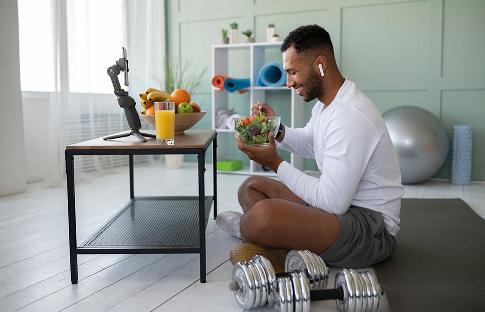 Happy client sharing diet success story